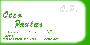 otto paulus business card